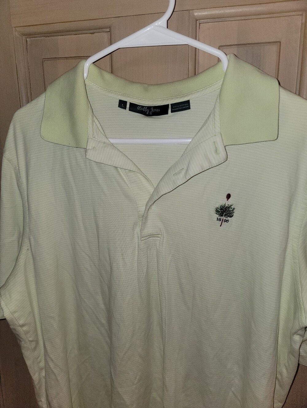 Mens Sz L Bobby Jones Sz L Pale Yellow Golf Polo